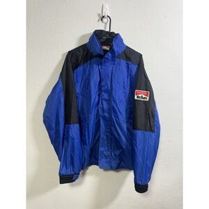 Vintage Marlboro Jacket Men's Size Large Blue Windbreaker Outdoors Lined Hooded